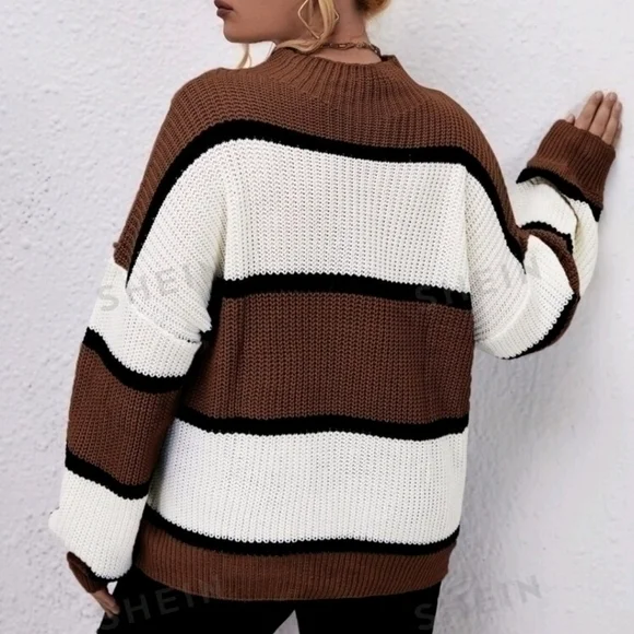 SHEIN CURVE STRIPED SWEATER SZ 3X - Picture 2 of 3